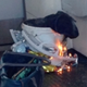 In this image made from video, fire raises at a southwest London subway station in London Friday, Sept. 15, 2017. (@RRIGS via AP)